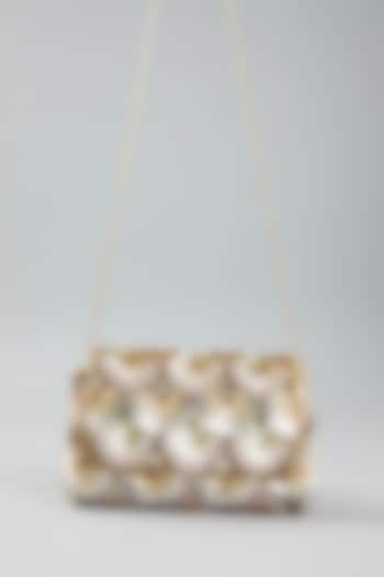 Gold Hand Embroidered Clutch Bag by The Purple Sack at Pernia's Pop Up Shop