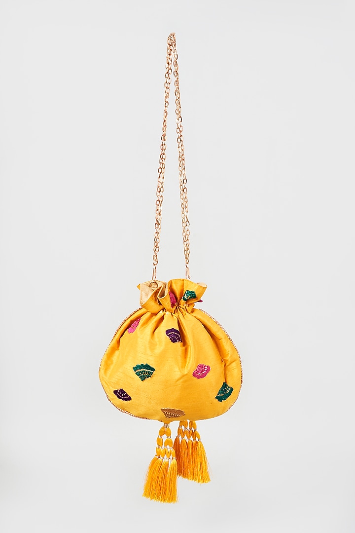 Multi-Colored Embroidered Potli by The Purple Sack at Pernia's Pop Up Shop