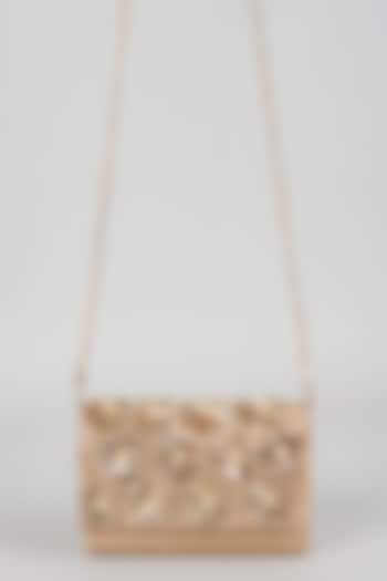 Gold Clutch With Hand Embroidery by The Purple Sack at Pernia's Pop Up Shop