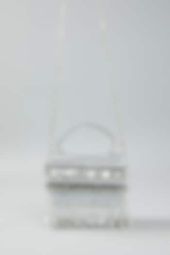 Silver Embroidered Clutch Bag by The Purple Sack at Pernia's Pop Up Shop