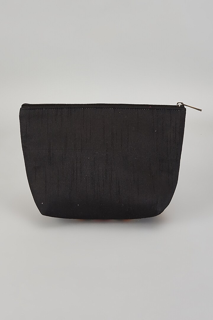 Multi-Colored Raw Silk Machine Embroidered Travel Pouch by The Purple Sack at Pernia's Pop Up Shop