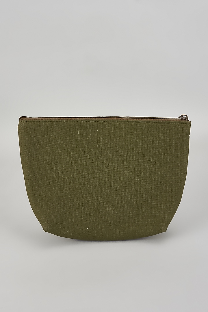 Multi-Colored Raw Silk Machine Embroidered Travel Pouch by The Purple Sack at Pernia's Pop Up Shop