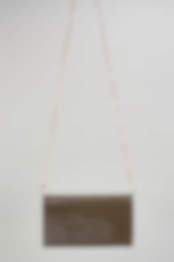 Green Raw Silk Embellished Clutch by The Purple Sack at Pernia's Pop Up Shop