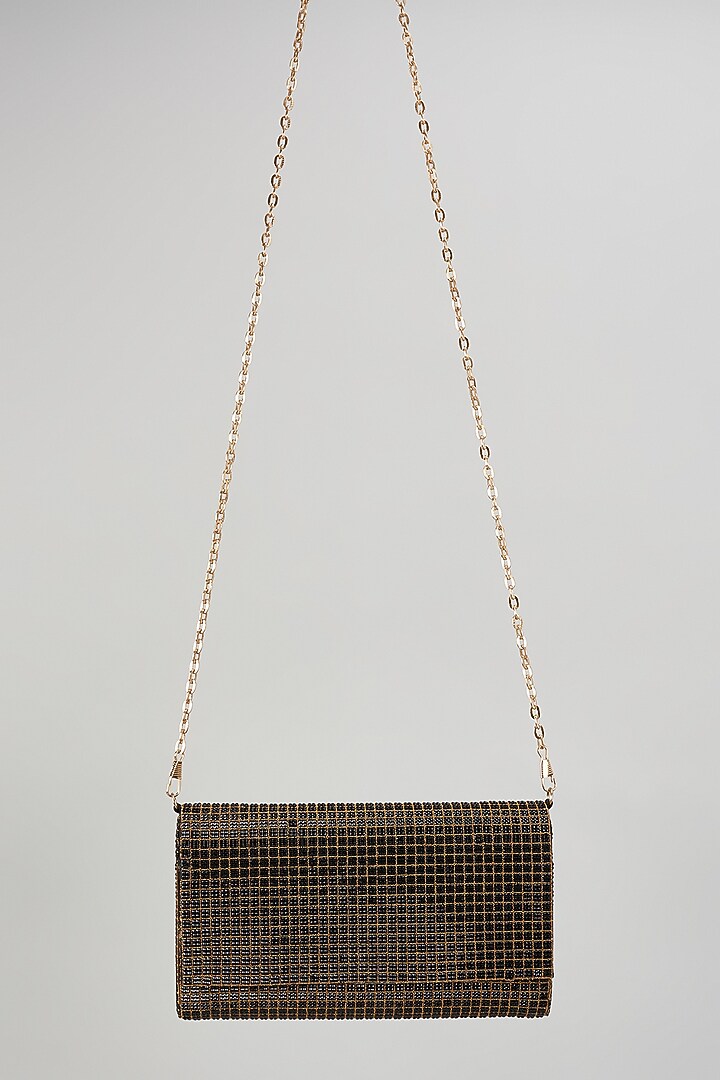 Green Raw Silk Embellished Clutch by The Purple Sack at Pernia's Pop Up Shop