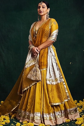 Gold Tissue Embroidered Potli by The Pink Potli