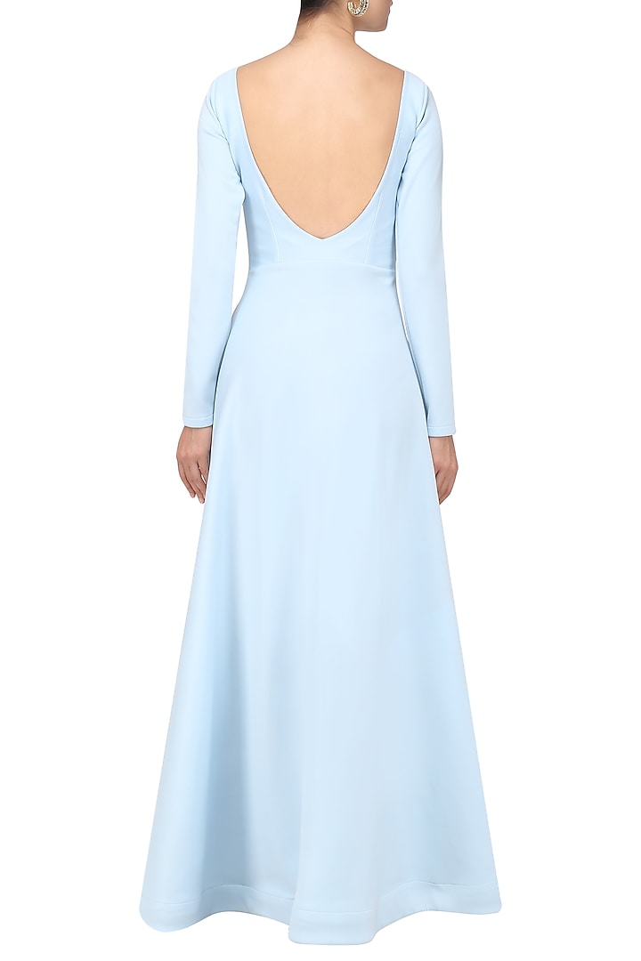 Blue dragonfly embroidered anarkali available only at Pernia's Pop Up Shop.
