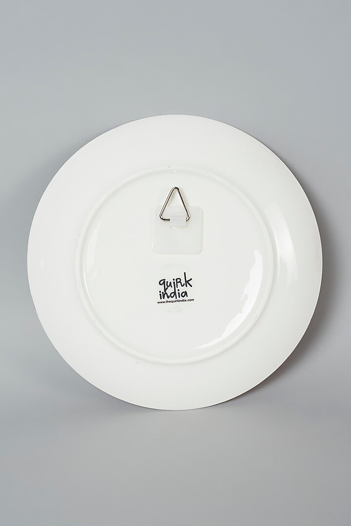 Cream & Orange Ceramic Wall Plate by The Quirk India at Pernia's Pop Up Shop