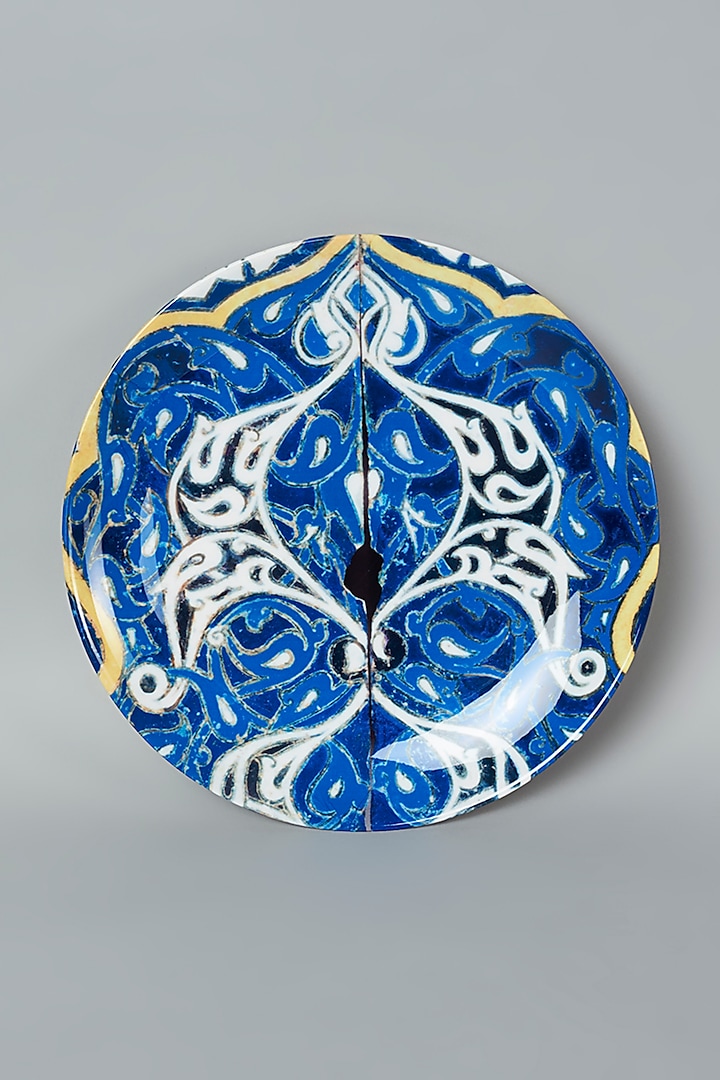 Paisley Blue Ancient Turkish Ceramic Wall Plate by The Quirk India