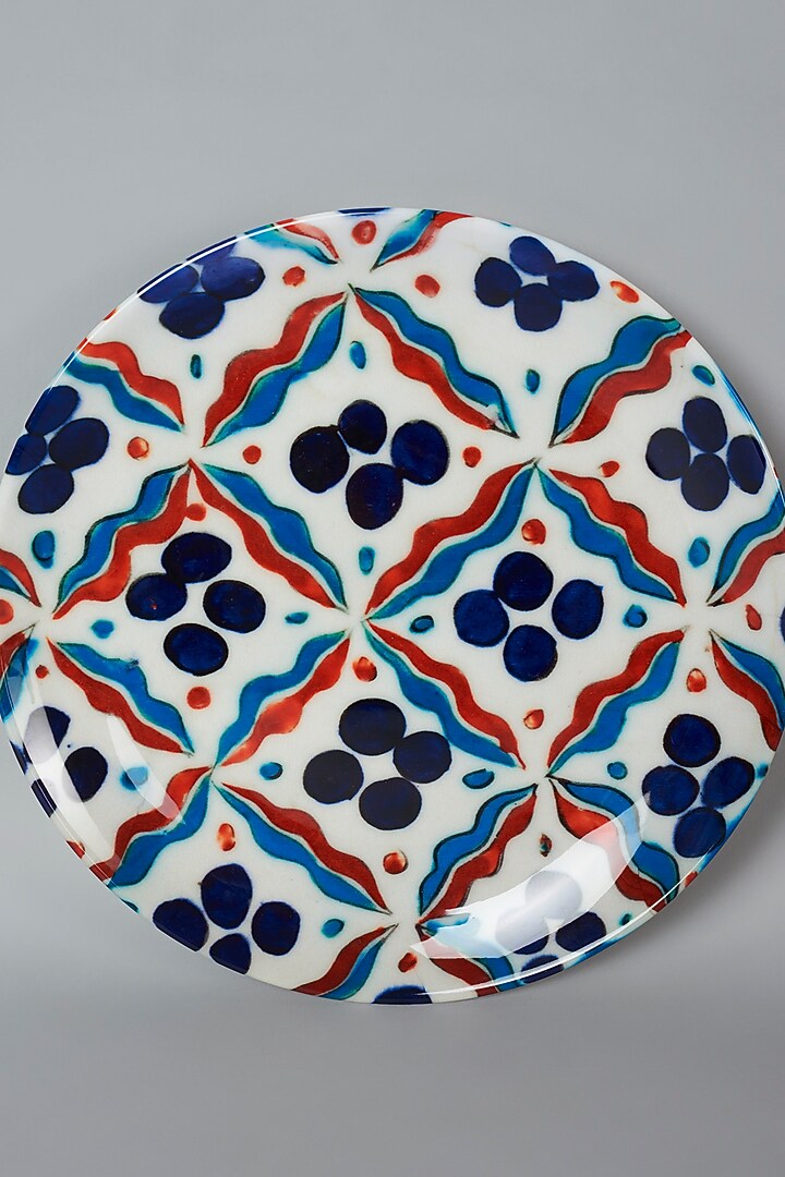 Multi-Colored Turkish Cherry Blossom Ceramic Wall Plate by The Quirk India at Pernia's Pop Up Shop