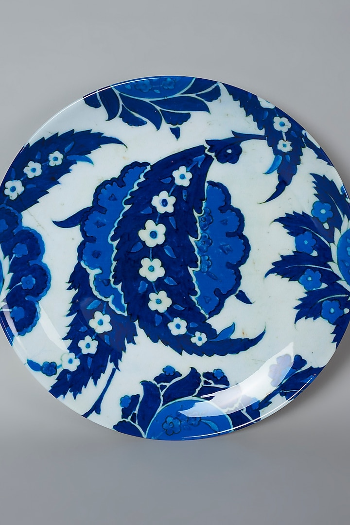 Blue Turkish Delight Ceramic Wall Plate by The Quirk India at Pernia's Pop Up Shop