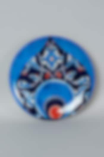 Cobalt Blue Turkish Morrocan Tile Ceramic Wall Plate by The Quirk India at Pernia's Pop Up Shop