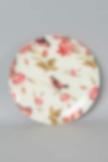 Beige Birds Of The Hour Ceramic Wall Plate by The Quirk India at Pernia's Pop Up Shop