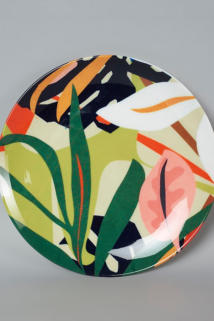 Multi-Colored American Artistic Abstract Ceramic Wall Plate by The Quirk India at Pernia's Pop Up Shop