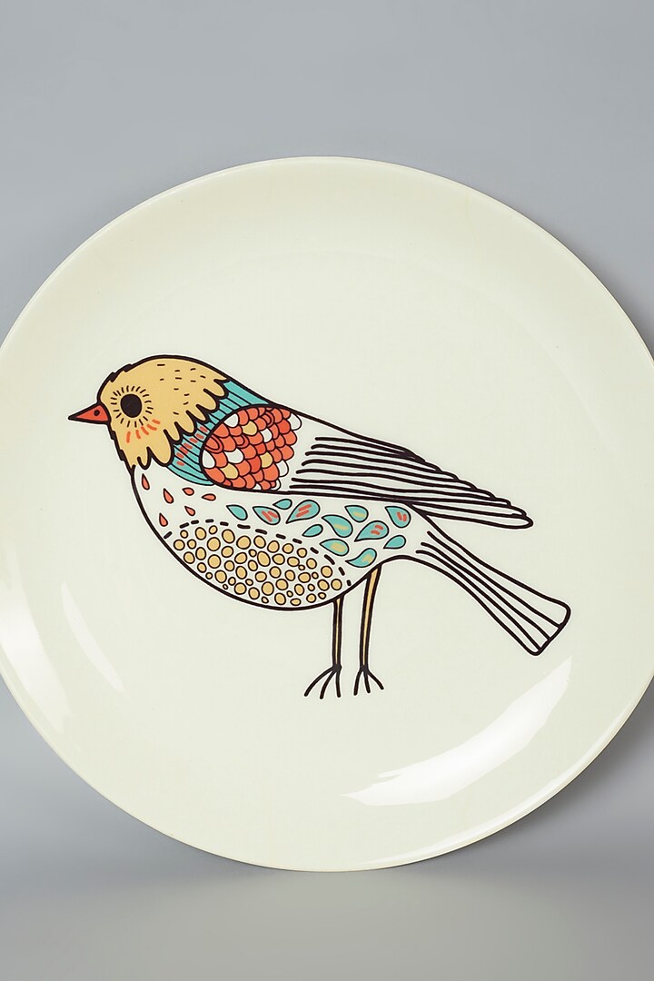 White Vintage American Bird Art Wall Plate by The Quirk India at Pernia's Pop Up Shop