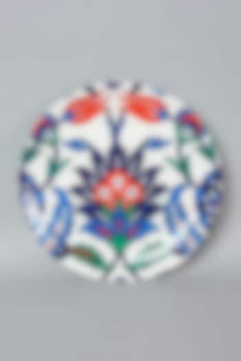 Multi-Colored Ceramic Turkish Floral Wall Plate by The Quirk India