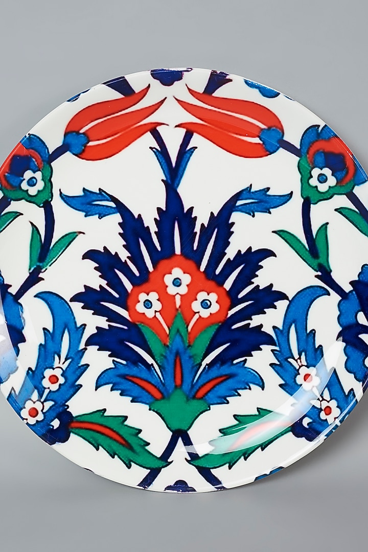 Multi-Colored Ceramic Turkish Floral Wall Plate by The Quirk India at Pernia's Pop Up Shop