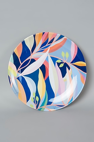 Multi-Colored American Art Floral Wall Plate by The Quirk India