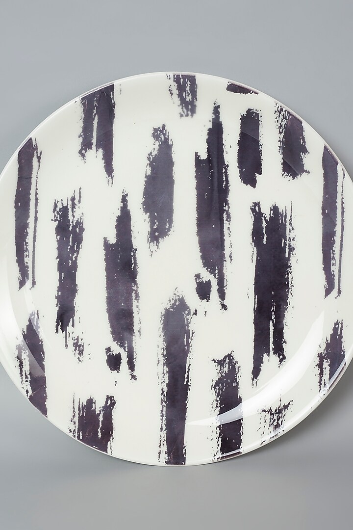 White With Black Lines Scribbled Wall Plate by The Quirk India at Pernia's Pop Up Shop