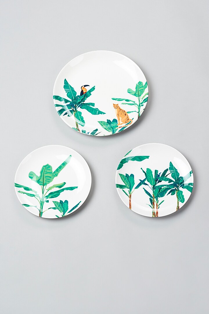 Tropical Forest Wall Plates (Set of 3) by The Quirk India
