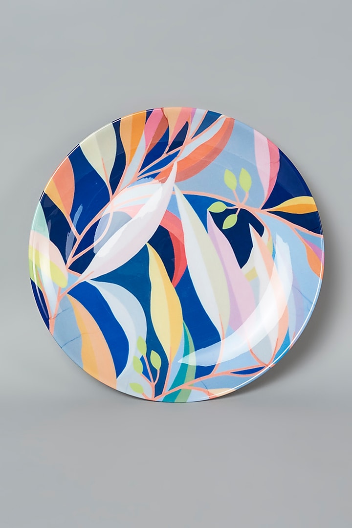 Multi-Colored American Floral Art Ceramic Wall Plate by The Quirk India at Pernia's Pop Up Shop