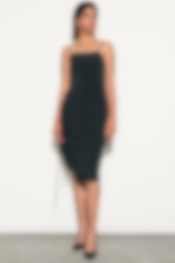 Black Asymmetrical Draped Summer Dress by TheRealB at Pernia's Pop Up Shop