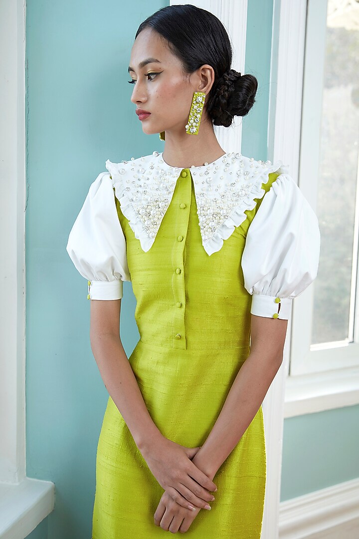 Chartreuse Textured Maxi Vacation Dress by TheRealB at Pernia's Pop Up Shop