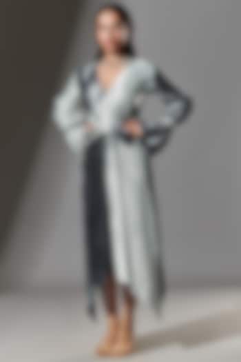 Ice Blue & Anchor Grey Asymmetrical Summer Dress by TheRealB at Pernia's Pop Up Shop
