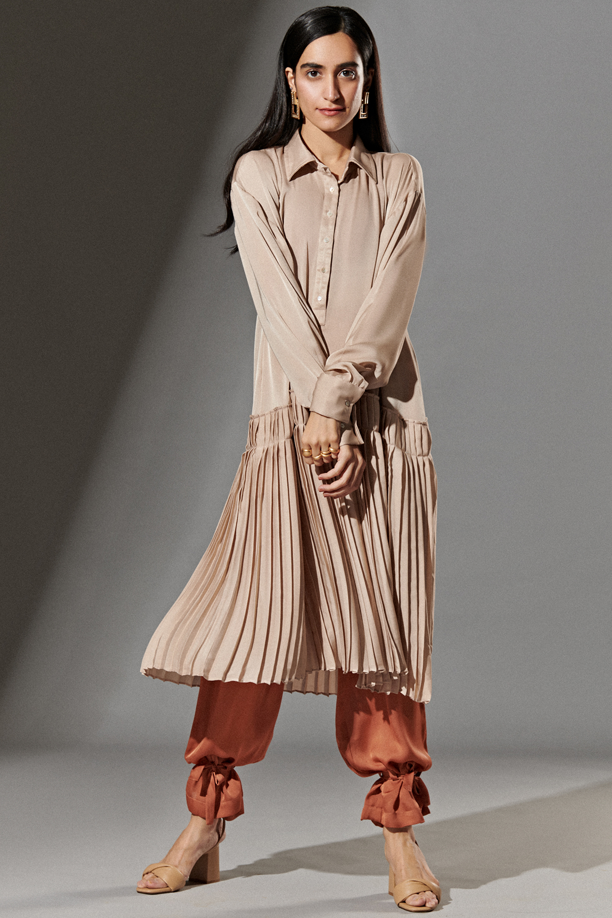 Sand Pink Crepe Tunic by TheRealB at Pernia's Pop Up Shop