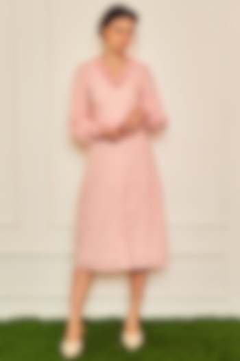 Pink Cotton Ruffled Midi Dress by TheRealB at Pernia's Pop Up Shop