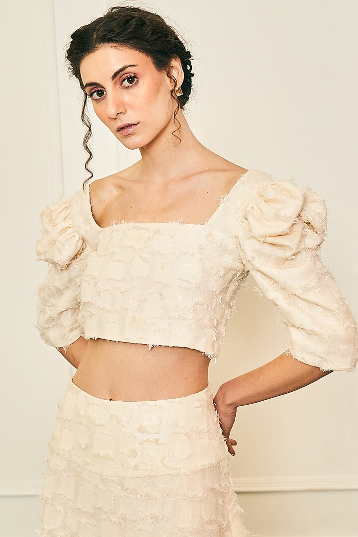 Cream Polyester Skirt Set by TheRealB at Pernia's Pop Up Shop