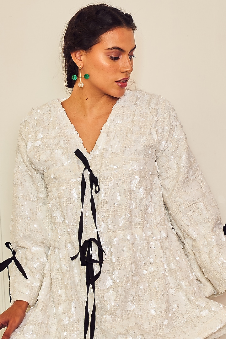 White Twill Mini Vacation Dress by TheRealB at Pernia's Pop Up Shop