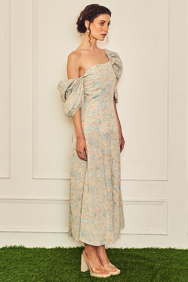 Multi-Colored Polyester Asymmetric Midi Summer Dress by TheRealB at Pernia's Pop Up Shop