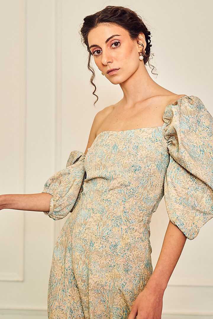 Multi-Colored Polyester Asymmetric Midi Summer Dress by TheRealB at Pernia's Pop Up Shop