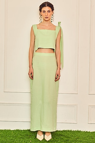 Mint Green Cotton Skirt Set by TheRealB