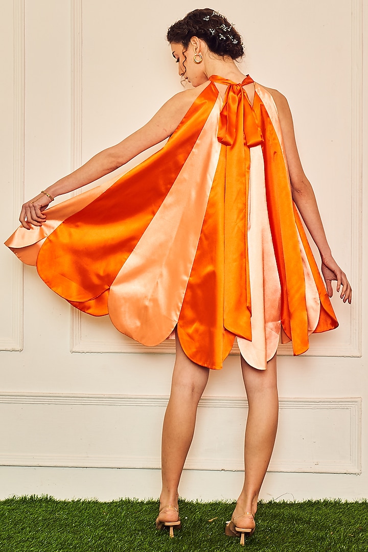 Orange & Yellow Polyester Trapeze Dress Design by TheRealB at Pernia's Pop  Up Shop 2024