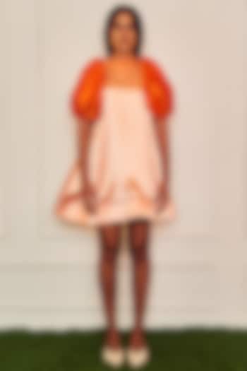 Orange Satin Trapeze Mini Dress by TheRealB
