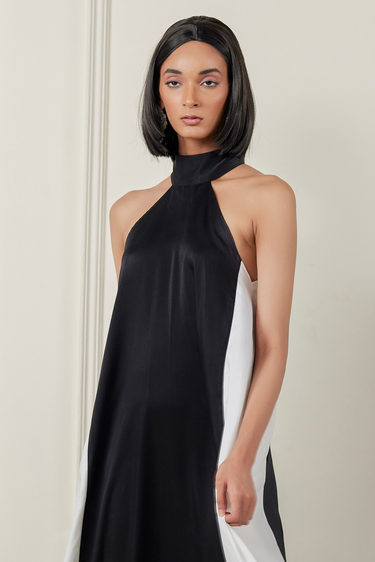 Black & White Satin Maxi Dress by TheRealB at Pernia's Pop Up Shop 2026