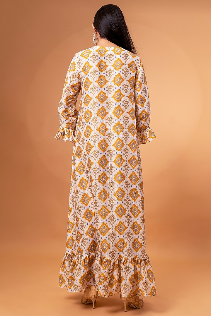 Mustard Cotton Linen A-Line Maxi Summer Dress by TheRealB at Pernia's Pop Up Shop