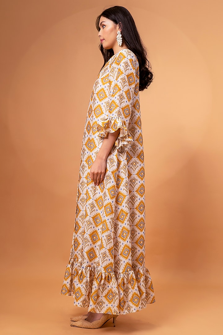 Mustard Cotton Linen A-Line Maxi Summer Dress by TheRealB at Pernia's Pop Up Shop