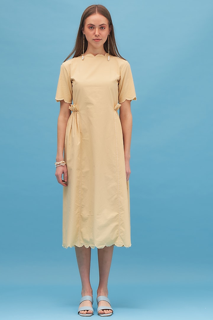 Butter Yellow Cotton Midi Dress by TheRealB