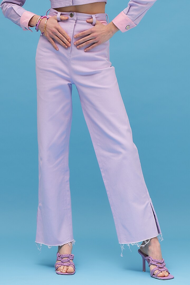 Lavender Cotton Pant Set by TheRealB at Pernia's Pop Up Shop