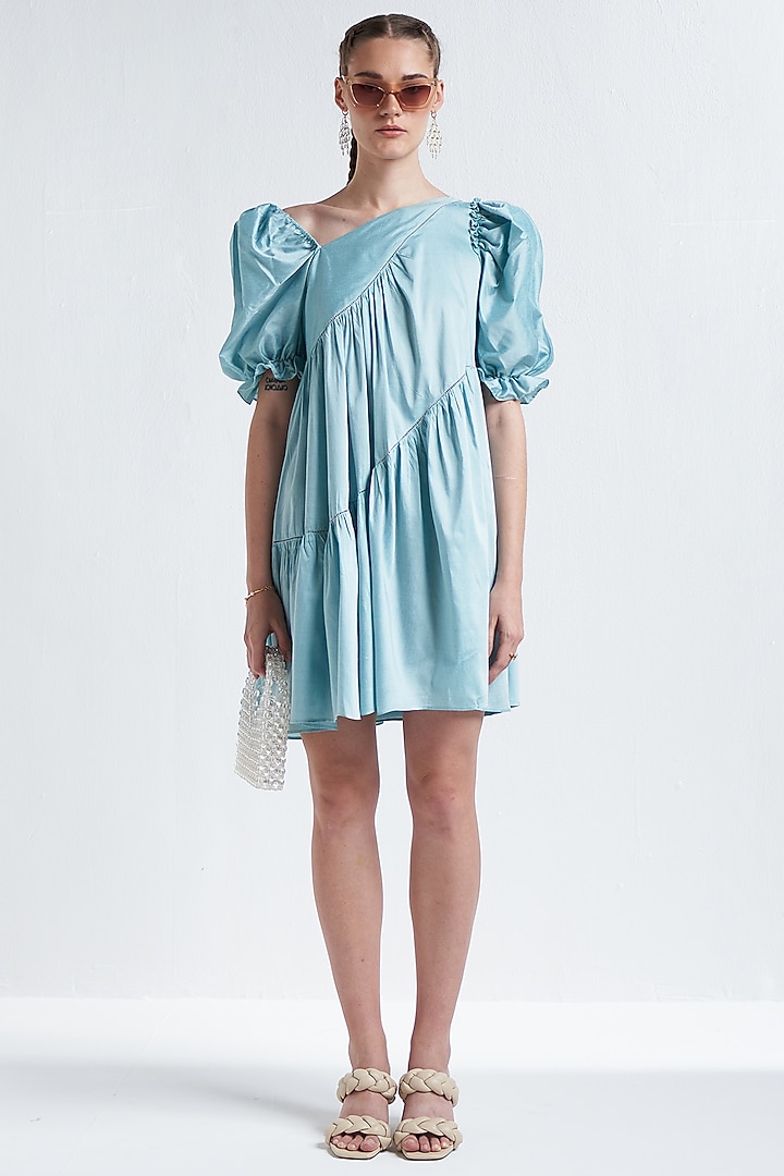 Sea Green Tiered Mini Summer Dress by TheRealB at Pernia's Pop Up Shop