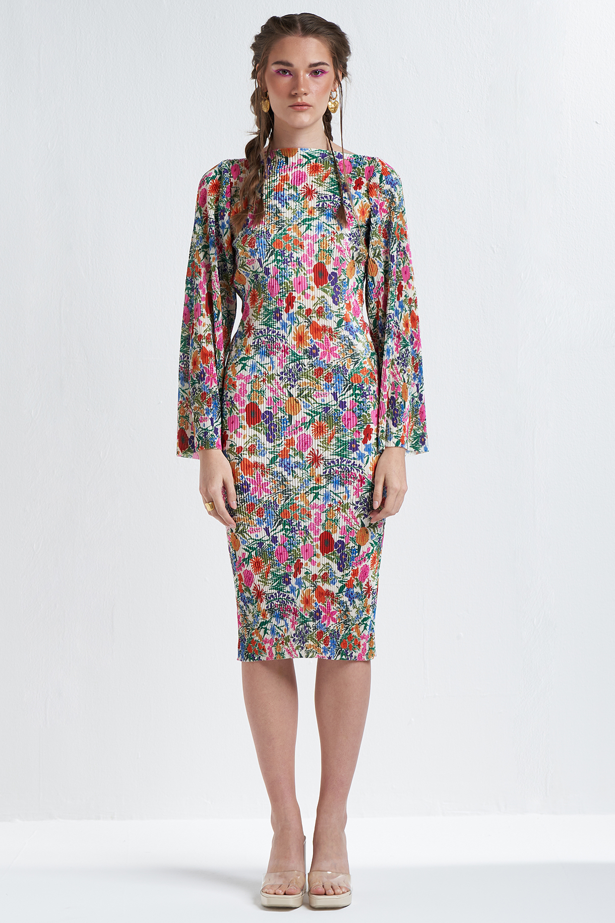 Multi-Colored Printed Midi Summer Dress by TheRealB at Pernia's Pop Up Shop