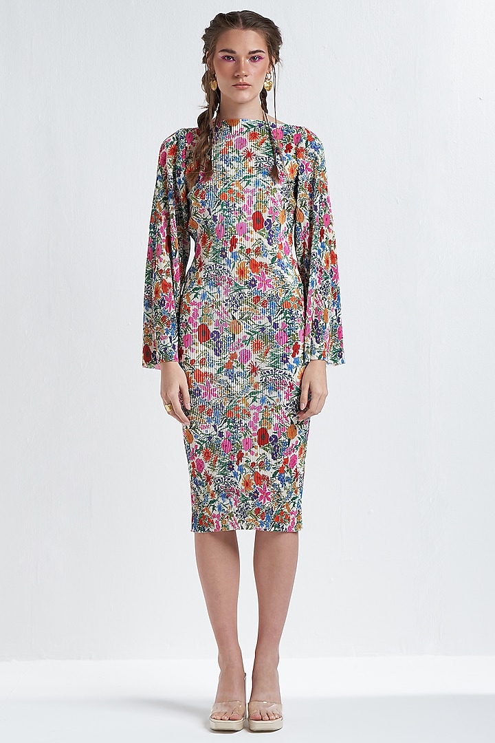 Multi-Colored Printed Midi Summer Dress by TheRealB at Pernia's Pop Up Shop