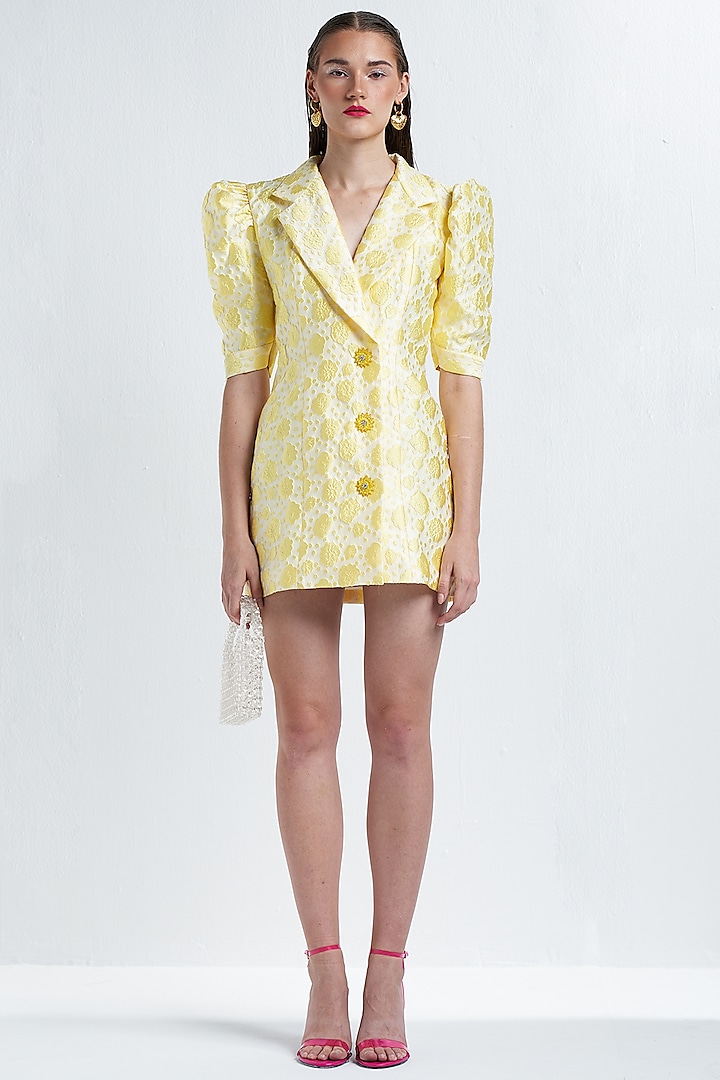 Yellow Printed Mini Dress by TheRealB