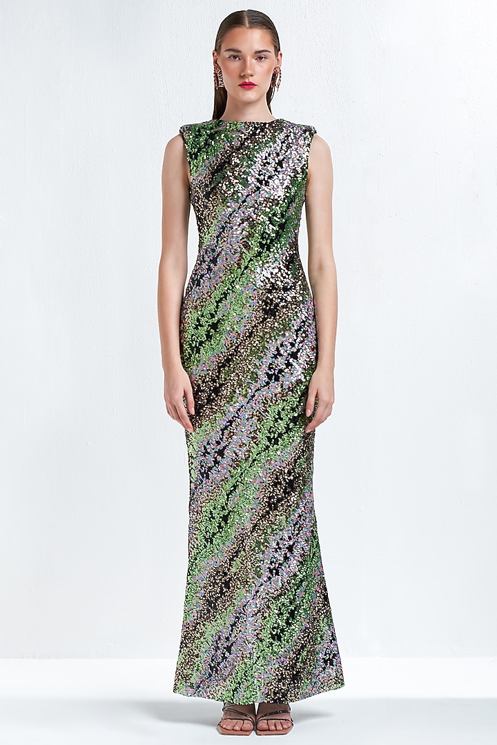 Multi-Colored Embroidered Maxi Dress by TheRealB