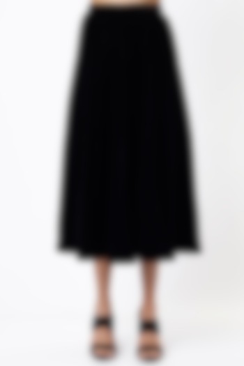 Jet Black Velvet High-Waisted Skirt by TheRealB
