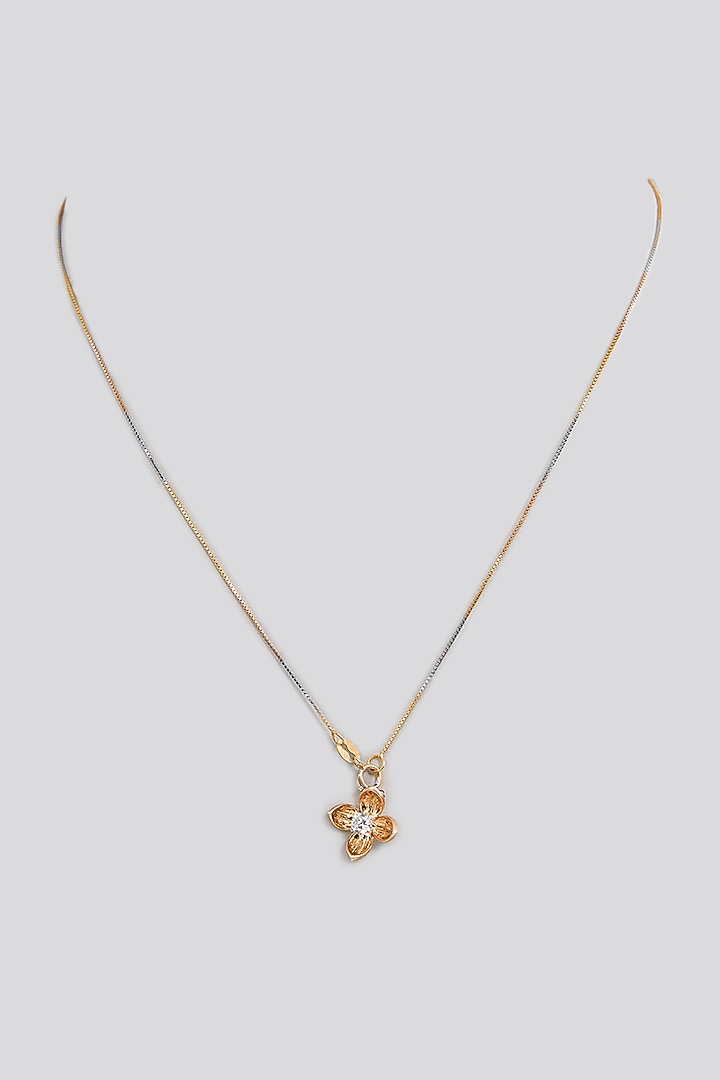 Rose Gold Finish Zircon Pendant In Sterling Silver by TRETA BY BR DESIGNS at Pernia's Pop Up Shop