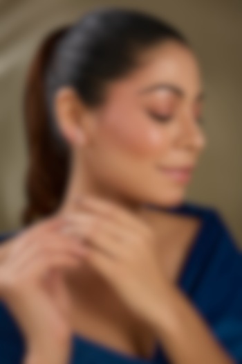 Rose Gold Finish Zircon Stud Earrings In Sterling Silver by TRETA BY BR DESIGNS at Pernia's Pop Up Shop