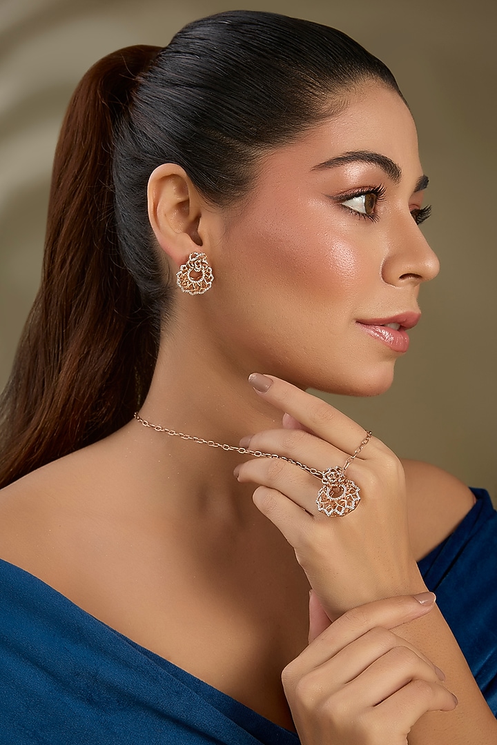 Yellow Gold Finish Zircon Pendant Set In Sterling Silver by TRETA BY BR DESIGNS at Pernia's Pop Up Shop